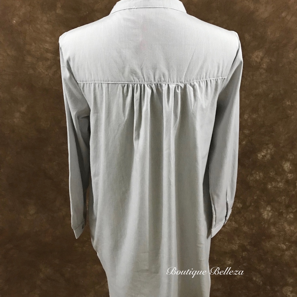 Embroidered Tunic-Length Button Down - Picture 7 of 8